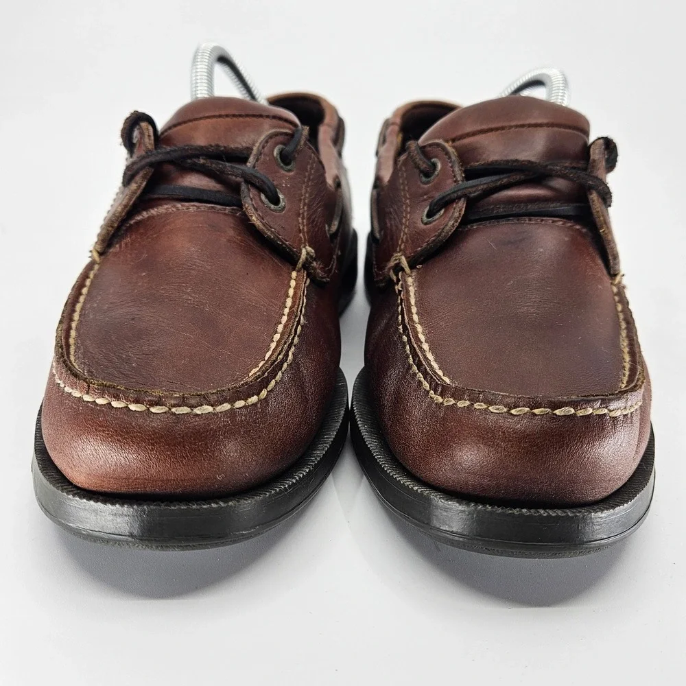 Dockers Men's Brown Leather Classic Boat Shoes Size 9M Preppy Nautical Americana